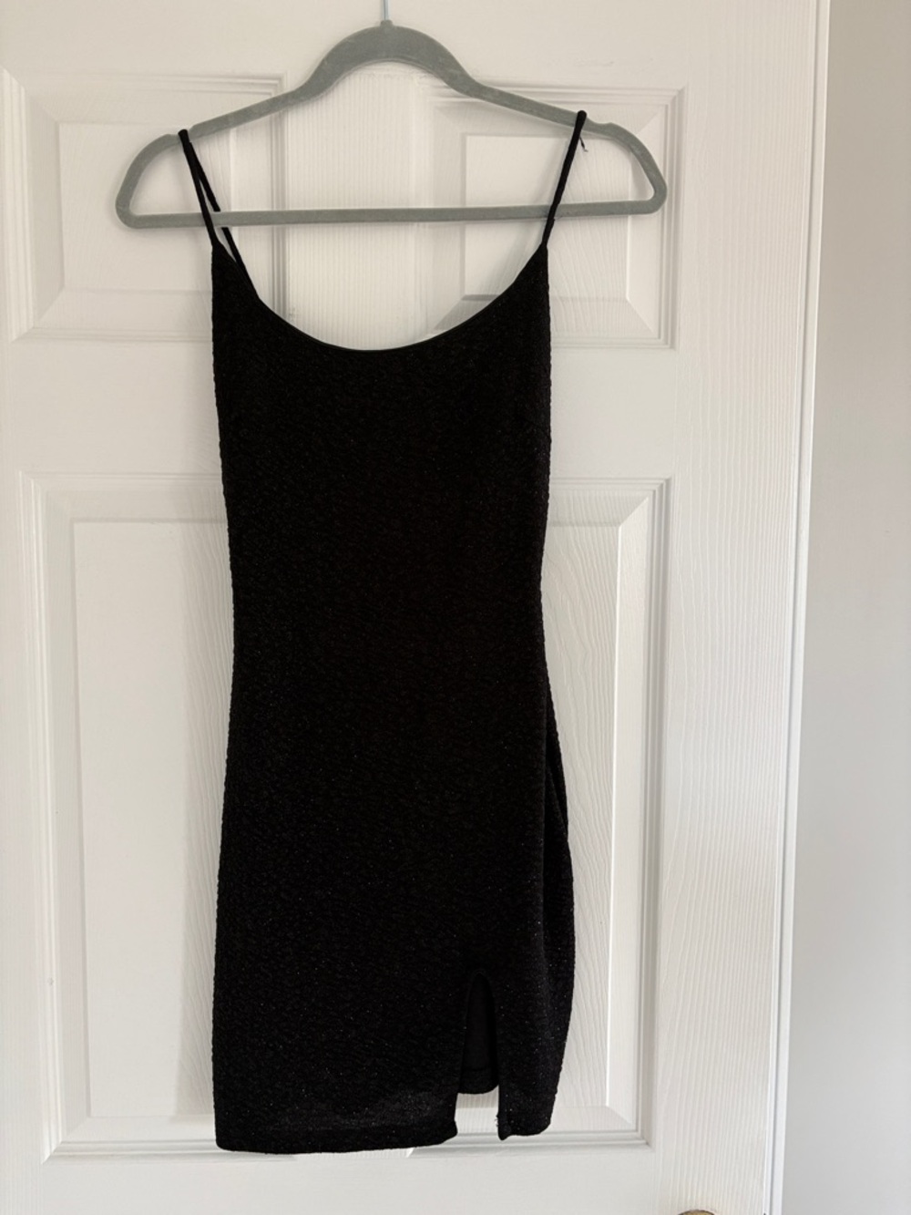 Windsor Black Sparkle Spaghetti Strap Mini Dress